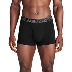 UNDER ARMOUR アンダーアーマー UAパフォーマンスコットン 3インチ アンダーウェア (3枚セット) インナーパンツ タイツ 1387427-001、(001)Black