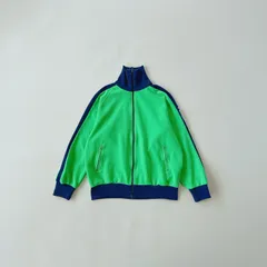 80s old PUMA トラックジャケット グリーン×ネイビー 刺繍ロゴ