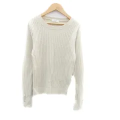 クラシカルエルフ CLASSICAL ELF ニット カットソー ラウンドネック 長袖 リブ 無地 L ベージュ /HO4
