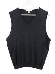 ジョンスメドレー JOHN SMEDLEY Vネック コットンニット ベスト S ネイビー トップス