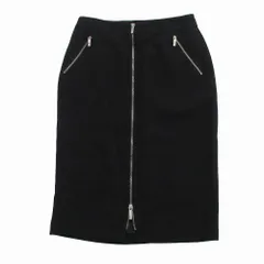 Max Mara マックスマーラ 銀タグ フロントジップ タイトスカート ボトムス ひざ下丈 ブラック サイズ38 S レディース 【中古】