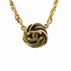 CHANEL シャネル ヴィンテージ スワール テクスチャード コイン ココマーク CC ロゴ ペンダントネックレス レディース 【中古】 /TNT