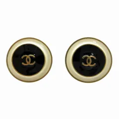 CHANEL シャネル ヴィンテージ 95C ココマーク イヤリング 両耳 ゴールド GP ホワイト ブラック レディース 【中古】 /TNT