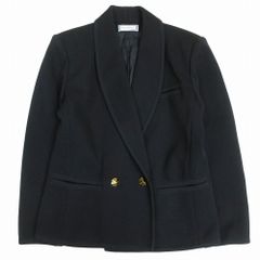 YVES SAINT LAURENT イヴサンローランダブルブレスト 90s 金ボタン ショールカラー ニットジャケット ブラック M レディース 【中古】