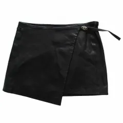 DIESEL ディーゼル L-KESSELLE Dバックル シープスキン レザースカート ボトムス ブラック サイズ38 M レディース 【中古】