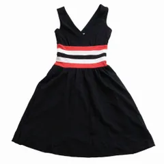  DIANE von FURSTENBERG ダイアンフォンファステンバーグ ボーダー柄 ノースリーブ ワンピース ギャザー フレア ひざ丈 2 M 【中古】