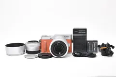 ＜並品＞パナソニック Panasonic LUMIX GF10 ダブルレンズキット オレンジ DC-GF10W-D
