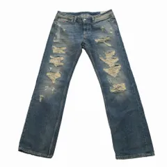 未使用品 DIESEL ディーゼル VIKER ダメージ加工 デニムパンツ ジーンズ ボトムス W34L32 メンズ インディゴブルー 【中古】