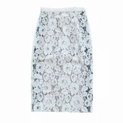 N°21  ヌメロ ヴェントゥーノ numero ventuno  レース タイト ロングスカート ホワイト 36 S 20P-C021-5336 レディース 【中古】