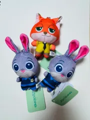 ズートピア ニック/ジュディ ぬいぐるみ キーホルダー ズートピア ニック キーホルダー ジュディ キーホルダー 3個 まとめ
