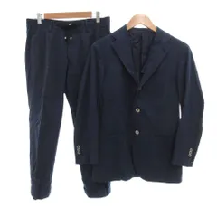 【中古】ビームスエフ BEAMS F 21年 EASY シアサッカー サマースーツ セットアップ 3B 本切羽 46 紺 ネイビー ビームスエフ BEAMS F 21年 EASY シアサッカー サマースーツ