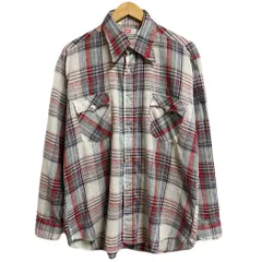 Levi's リーバイス チェック柄 ポケット付き 長袖シャツ 白×赤×水色×多色 EX-LARGEサイズ No.L904