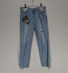 AI 90% DEWL レディース 3 デニム ズボン 春 秋 ライトブルー 25290