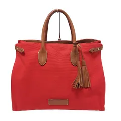 RalphLauren(ラルフローレン) トートバッグ - レッド×ダークブラウン レザー