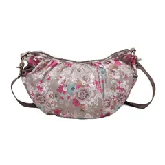 LESPORTSAC(レスポートサック) ショルダーバッグ - グレーベージュ×ピンク×マルチ 花柄