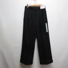 ジーユー GU インタック ワイド パンツ L 黒 ブラック タグ付き