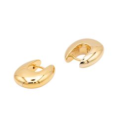 18金】ふっくら月甲型ピアス 10mm×5mm 小ぶりサイズ 厚みあり 新品 