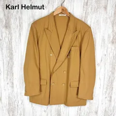Karl Helmut カールヘルム ピンクハウス バックロゴプリント ダブルブレスト コットン テーラードジャケット アウター キャメルのサムネイル