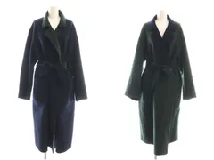 6 ROKU BEAUTY&YOUTH B&Y ロク ビューティーアンドユース DOUOBLE REVER GOWN COAT コート リバーシブル ロング 38 ネイビー グリーン /HK ■OS