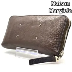 【思想で選ぶ大人の財布】　Maison Margiela メゾンマルジェラ　長財布 ラウンドジップ 4ステッチ カレンダー 8カード シボ革　ブラウン