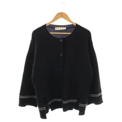 【中古】マルニ MARNI 24AW バックロゴカーディガン ニット 38 ネイビー /HK ■OS レディース マルニ MARNI 24AW バックロゴカーディガン ニット 38 ネイビー /HK