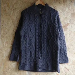 アランクラフツ aran crafts アイルランド製 古着 ニット 100%ウール 表記S 実寸L-XL並 フィッシャーマン レトロ キャンプ アウトドア