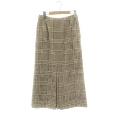 B&Y ユナイテッドアローズ BEAUTY&YOUTH ビューティー&ユース チェックスリットフレアスカート マキシ ロング S ベージュ /AT ■OS