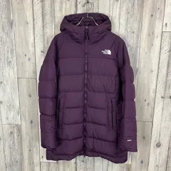 THE NORTH FACE ザノースフェイス パープル ウィメンズ ゴッサム ダウンパーカー W Gotham Down Parka 550 フーディー ダブルジップ ジップアップ ダウンジャケット ロングコート レディース L サイズ