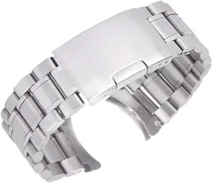 時計バンド 交換ベルトステンレス製 腕時計ストラップ 22mm シルバー (シルバー)