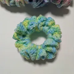 ♢ハンドメイド♢グラデーションニットシュシュ　オーロラ