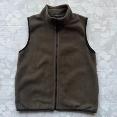 オールドユニクロ フリース ベスト M フルジップ カーキブラウン スタンドカラー