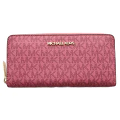 マイケルコース ジェットセットトラベル コンチネンタル ジップウォレット ラージ JET SET TRAVEL Continental Zip Wallet Large 長財布 レザー ラズベリー 35F8GTVE9B /SS ■OS