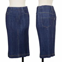 イッセイミヤケプリーツプリーズ デニム転写プリント　プリーツスカート PLEATS PLEASE デニム転写プリントプリーツパンツ&スカート coming