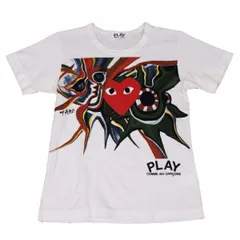 プレイコムデギャルソン×岡本太郎PLAY COMME des GARCONS コットンフロントアートプリントTシャツ 白赤他S