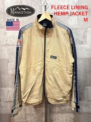 希少 初期 90s USA製 マナスタッシュ ヘンプ ハーフジップ ジャケット