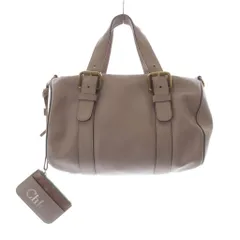 クロエ CHLOE SAMサムミニボストンバッグ ハンドバッグ レザー ピンクベージュ