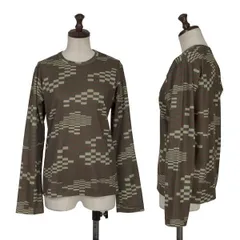 コムデギャルソンCOMME des GARCONS ブロックプリントカットソー カーキ茶他M位