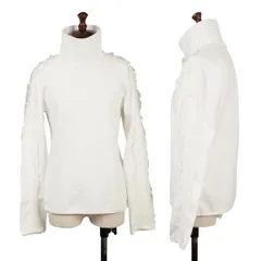 コムデギャルソンCOMME des GARCONS 製品染めフリルラインスリーブハイネックカットソー 白M位
