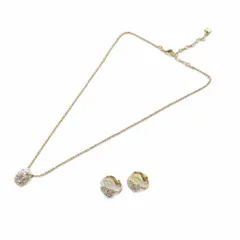 スワロフスキー SWAROVSKI YG パヴェ ネックレス イヤリング セット ネックレス ゴールド色