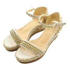 【中古】クリスチャンルブタン マドモニカ MADMONICA 60 スタッズサンダル 36 白 ホワイト ゴールドカラー /SS ■OS クリスチャンルブタン Christian louboutin マドモニカ MADMONICA 60