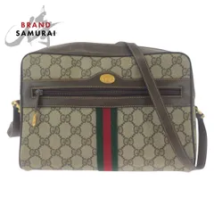 GUCCI グッチ ヴィンテージ オールドグッチ ベージュ ブラウン GGスプリームキャンバス ショルダーバッグ レディース 504082【中古】