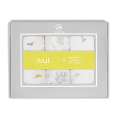 (ケラッタ) イブル おくるみ ガーゼ 新生児 ガーゼケット しっかり巻けて 夜泣き対策に オールシーズン 120×120cm (ダイナソー 宇宙 リーフ 3枚セット) 1