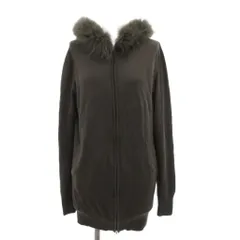 グレースクラス GRACE Class パーカー ニット ウール 36 茶 ブラウン ファー /JS ■ECT