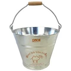 尾上製作所(ONOE) イラスト入バケツ1号オレンジ [6リットル ガーデニング用品 園芸 キャンプ アウトドア 防災グッズ 口径25.8 x 底径16.7cm x 深さ19.6cm 日本製]