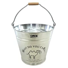 尾上製作所(ONOE) イラスト入バケツ8号ブラック [13リットル ガーデニング 園芸 キャンプ アウトドア 防災グッズ 口径29.7 x 底径20.6 x 深さ25.8cm 日本製]