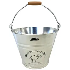 尾上製作所(ONOE) イラスト入バケツ1号ブラック [6リットル ガーデニング用品 園芸 キャンプ アウトドア 防災グッズ 口径25.8 x 底径16.7cm x 深さ19.6cm 日本製]