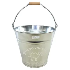 尾上製作所(ONOE) イラスト入バケツ8号ホワイト [13リットル ガーデニング 園芸 キャンプ アウトドア 防災グッズ 口径29.7 x 底径20.6 x 深さ25.8cm 日本製]