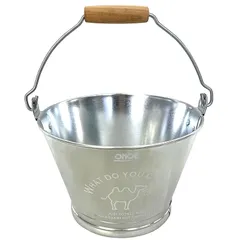 尾上製作所(ONOE) イラスト入バケツ特1号ホワイト [3リットル ガーデニング用品 園芸 キャンプ アウトドア 防災グッズ 亜鉛鉄板 口径20.8 x 底径14.0 x 深さ13.1cm 日本製]