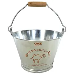 尾上製作所(ONOE) イラスト入バケツ特1号オレンジ [3リットル ガーデニング用品 園芸 キャンプ アウトドア 防災グッズ 亜鉛鉄板 口径20.8 x 底径14.0 x 深さ13.1cm 日本製]
