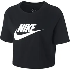 NIKE(ナイキ) ナイキ ウィメンズ エッセンシャル クロップ アイコン フレンチテリー Tシャツ Tシャツ (BV6176)、(010)ブラック/（ホワイト）